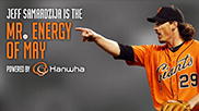 Congrats to Jeff Samardzija for winning the Mr. Energy of the Month powered by Hanwha! Shark continues to make all his new fans happy, as he posted a 3-1 record, a 1.42 ERA and 29 strikeouts!
