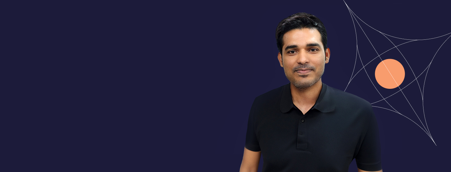 Hanwha Vision MEA’s Sibtain Raza stands in front of the company’s leading optical products.