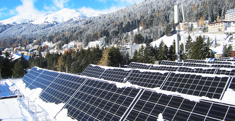 Hanwha Q CELLS' solar energy solutions on a congress centre in Davos, where the World Economic Forum's annual conference is held