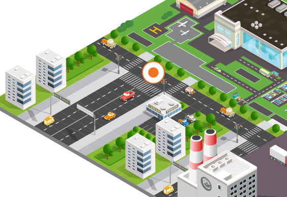 交通指挥中心通过4K成像技术和人工智能交通监控系统实时收集更新信息，便捷预测和管理城市交通