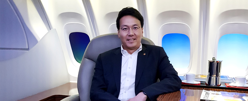Suk-Eun Yoon discusses the future of aviation, sustainable transportation and urban air mobility while seated in an aircraft