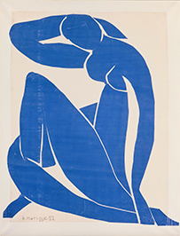 “Nu bleu II” by Henri Matisse is displayed at the Centre Pompidou.
