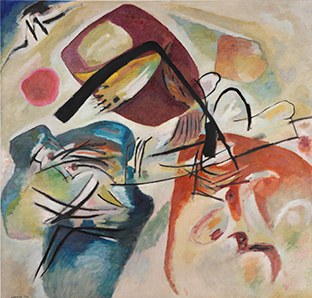 “Mit dem schwarzen Bogen” by Wassily Kandinsky is on display at the Centre Pompidou.