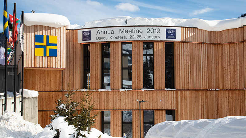韩华集团参加在瑞士达沃斯Congress Center（会议中心）举行的2019年世界经济论坛达沃斯年会