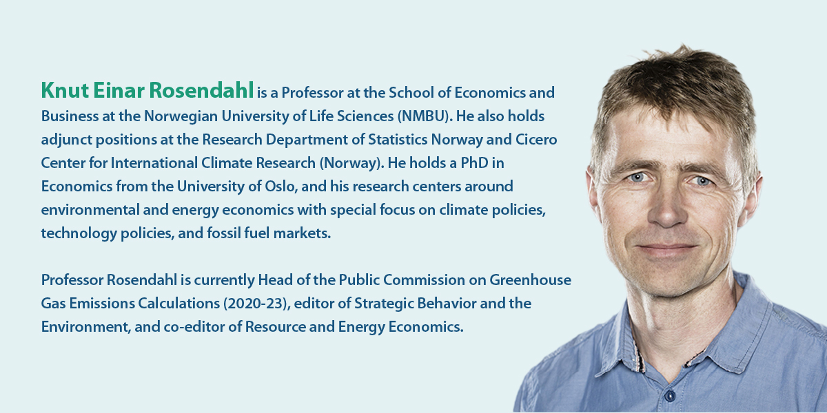 A short biography of Professor Knut Einar Rosendahl accompanies his professional headshot.