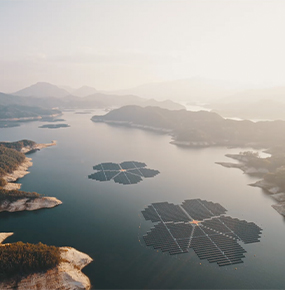 Floating solar panel arrays are one way to install solar energy where land is scarce or difficult to build on.