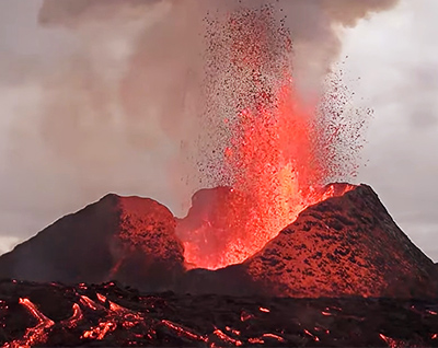 华Techwin Wisenet摄像机所拍摄的雷克雅未克火山喷发场面