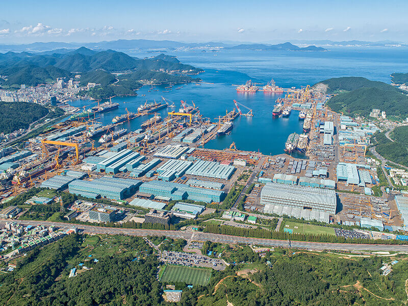 Okpo shipyard, located in Geoje, South Korea
