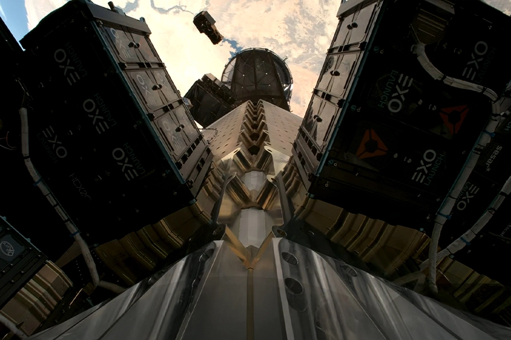 SpaceEye-T satellite separates from Falcon 9 launch vehicle during deployment phase above Earth’s atmosphere