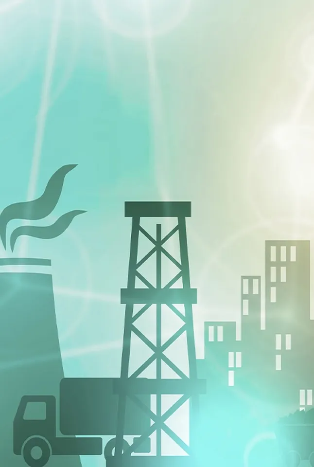 A collection of energy and industry icons, from renewable to conventional energy.