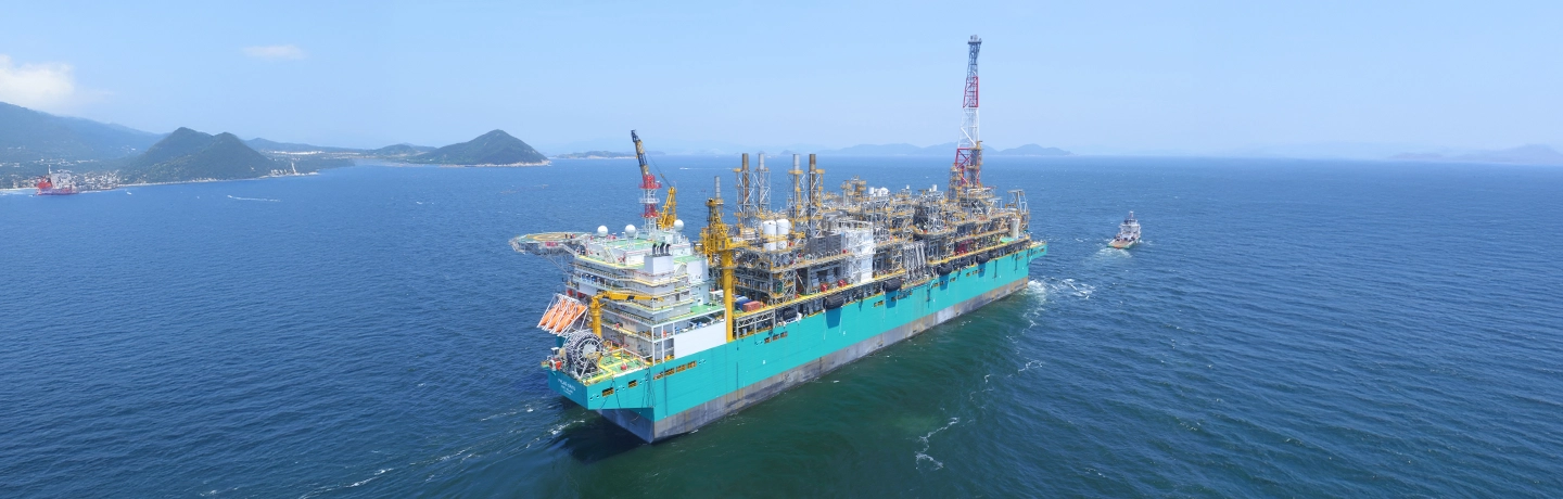 An FLNG platform built by Hanwha 