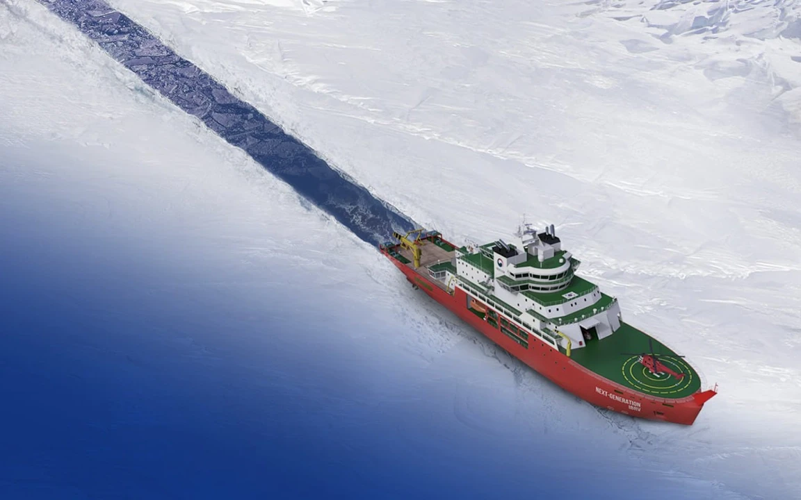 Concept image of Hanwha’s next-generation icebreaking research vessel.