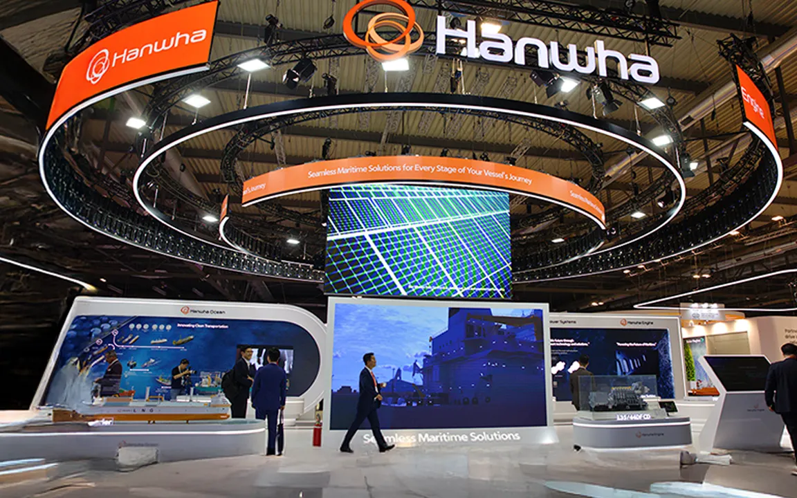 Hanwha’s booth at Gastech 2025 held in Milan, Italy