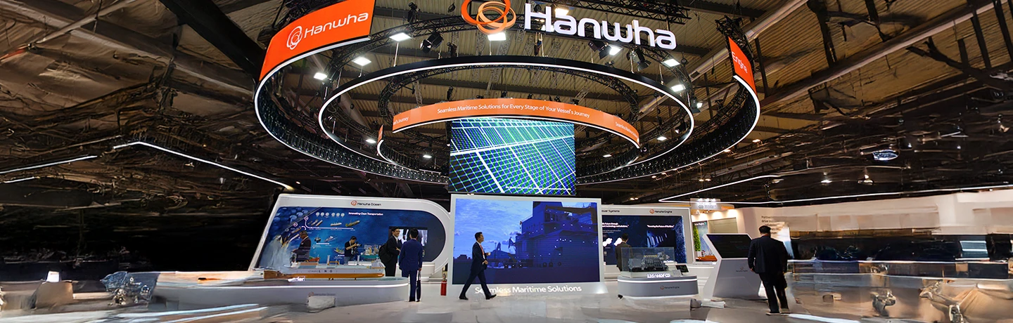 Hanwha’s booth at Gastech 2025 held in Milan, Italy