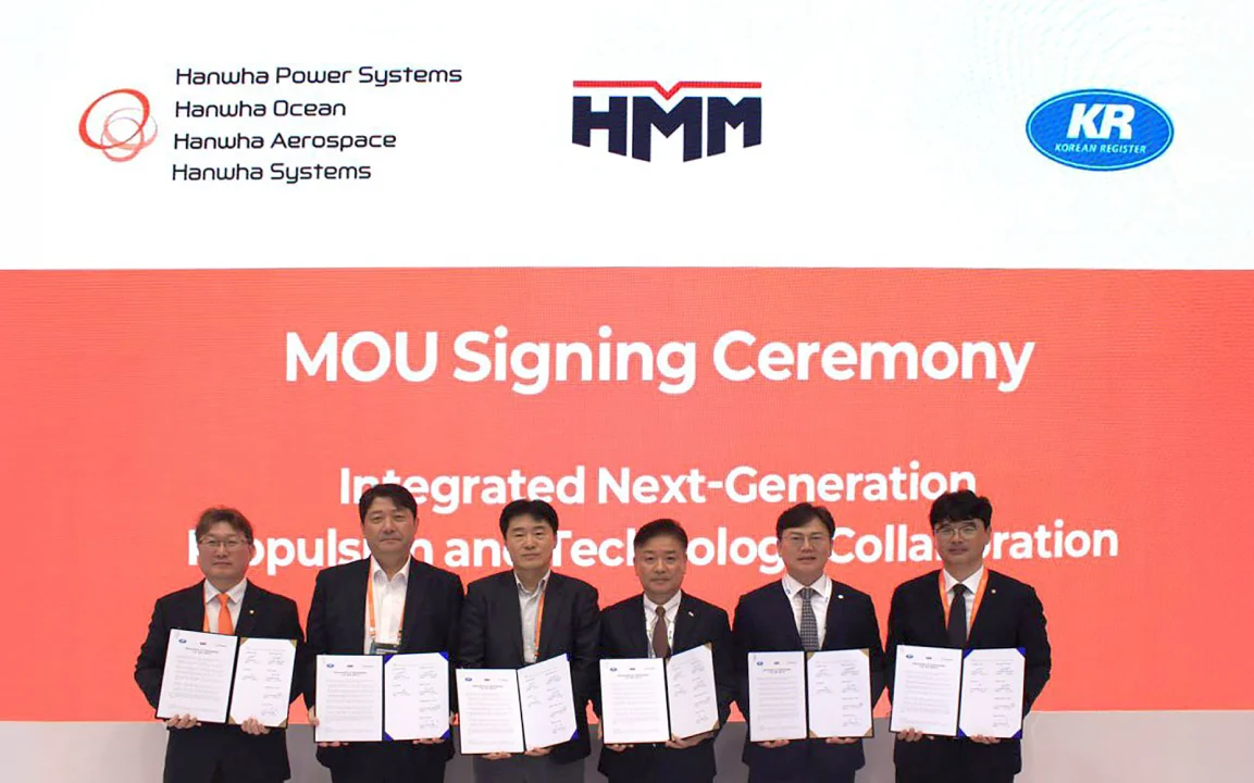 Hanwha Group, HMM, and KR sign MOU to develop next-generation carbon-free ship propulsion systems