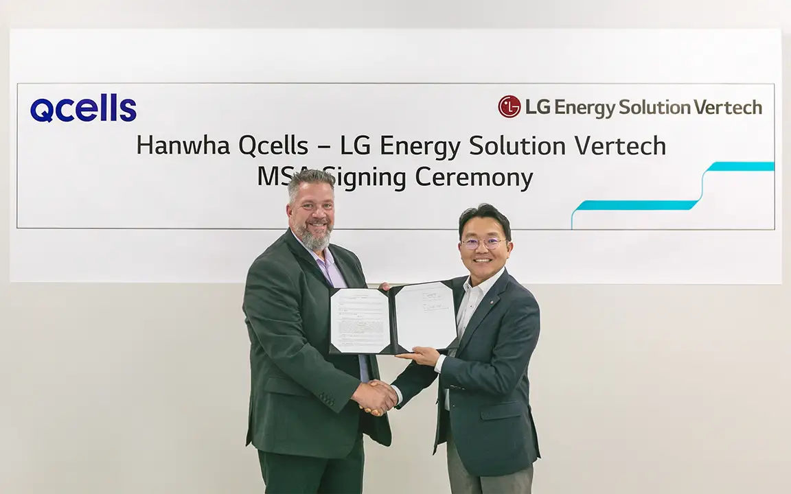 Hanwha Qcells and LG Energy Solution Vertech sign a multiyear agreement