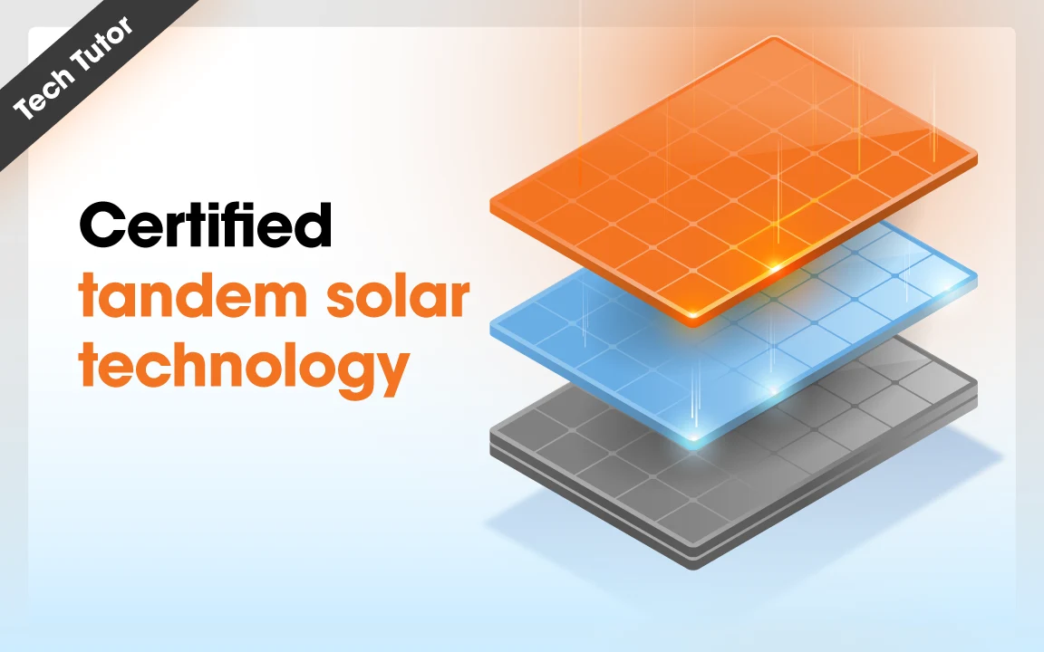 Certified Qcells tandem solar technology combining perovskite and silicon layers to support commercialization.